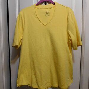 Isaac Mizrahi Essentials Yellow SS Top Sz L